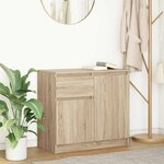 vidaXL Buffet avec tiroir chêne sonoma 71x35x65 cm bois d'ingénierie
