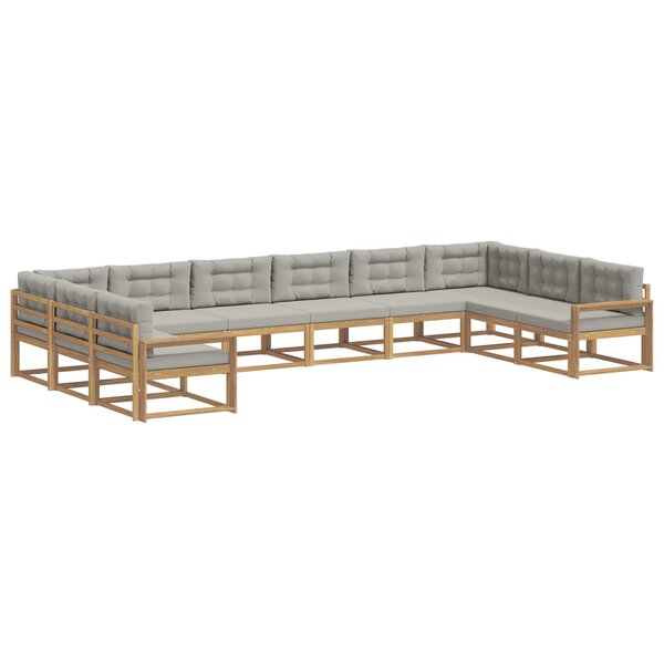 vidaXL Ensemble de canapés d'extérieur 10 pc Blanc et gris clair
