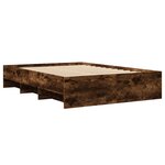 vidaXL Cadre de lit chêne fumé 135x190 cm bois d'ingénierie