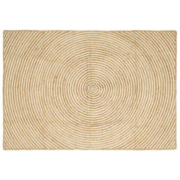 vidaXL Tapis Naturel et Blanc 140 x 200 cm Jute