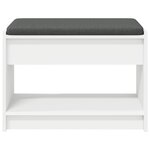 vidaXL Banc d'entrée Blanc 63 x 38 x 45 cm Bois Ingénierie et Tissu