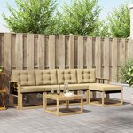 vidaXL Ensemble de canapés d'extérieur 6 pc Blanc et Beige