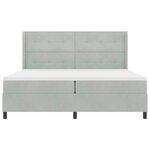 Lit box spring vidaXL avec matelas Gris clair 200x200 cm Velours