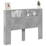 vidaXL Tête de lit Gris béton 140 x 16 5 x 103 5 cm Bois d'ingénierie