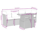 vidaXL Salon de jardin 5 Pièces avec coussins gris résine tressée