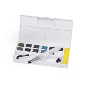 DERWENT - TINTED CHARCOAL - palette nomade 12 carrés fusain pigmenté