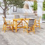 vidaXL Ensemble à manger de jardin 5 Pièces Bois d'acacia solide