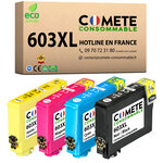 CARTOUCHE d'Encre  603XL pack 4-Compatibles Epson 603 XL Etoile de Mer - pour Cartouche Epson XP 2100 XP 2105 (1 Noir 1 Cyan 1 Magenta 1 Jaune)-COMETE  Marque Française