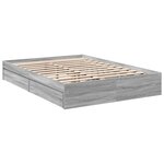 vidaXL Cadre de lit et tiroirs sonoma gris 120x190 cm bois ingénierie