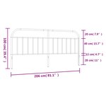 vidaXL Tête de lit métal blanc 200 cm