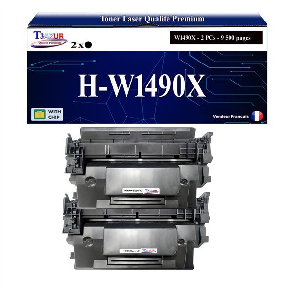 T3AZUR -2x Toners compatibles avec HP W1490X (149X) pour HP LaserJet Pro MFP 4102dw  4102fdn  4102fdw  4103dw  4103fdn