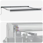 vidaXL Auvent rétractable jaune et blanc 4 5x3 m tissu et aluminium