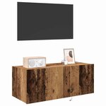 vidaXL Meuble TV mural Bois Ancien 80 x 35 x 31 cm Bois d'ingénierie