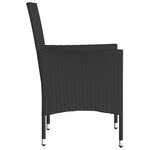 vidaXL Chaises de jardin avec coussins lot de 2 noir résine tressée