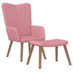 vidaXL Chaise de relaxation avec repose-pied Rose Velours
