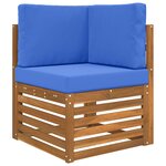 vidaXL Coussin de canapé d'extérieur 3 Pièces Bleu royal Polyester