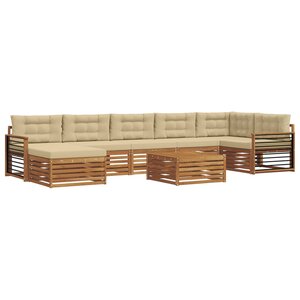 vidaXL Ensemble de canapés d'extérieur 8 pc Naturel et Beige