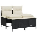 vidaXL Salon de jardin 5 Pièces avec coussins noir résine tressée