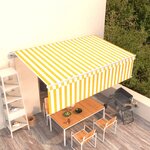 vidaXL Auvent rétractable automatique avec store 5x3 m Jaune et blanc