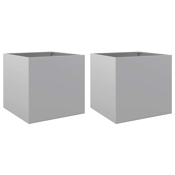 vidaXL Jardinières 2 Pièces argenté 42x40x39 cm acier galvanisé