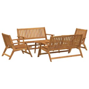 vidaXL Ensemble de chaises de jardin avec table 5 pièces en bois d'acacia massif