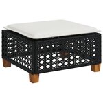 vidaXL Salon de jardin 7 Pièces avec coussins noir résine tressée