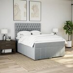 vidaXL Sommier à lattes de lit avec matelas Gris clair 140x200cm Tissu