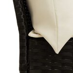 vidaXL Canapé de jardin avec coussins Noir Résine tressée