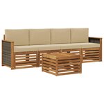 vidaXL Ensemble de canapés d'extérieur 5 pc Naturel et Beige