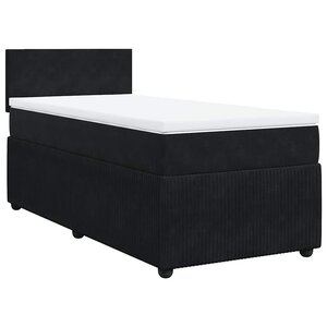 vidaXL Sommier à lattes de lit avec matelas Noir 100x200 cm Velours