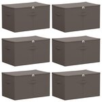 vidaXL Boîte de rangement avec fenêtre latérale transparente 6 pc