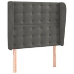 vidaXL Tête de lit avec oreilles Gris foncé 93x23x118/128 cm Velours