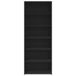 vidaXL Buffet haut noir 70x41x185 cm bois d'ingénierie