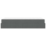 vidaXL Cadre de lit avec matelas avec matelas 2 Pièces Gris Foncé tissu