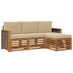 vidaXL Ensemble de canapés d'extérieur 4 pc Naturel et Beige