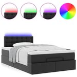 VidaXL Cadre de lit ottoman avec matelas noir 120x200 cm similicuir