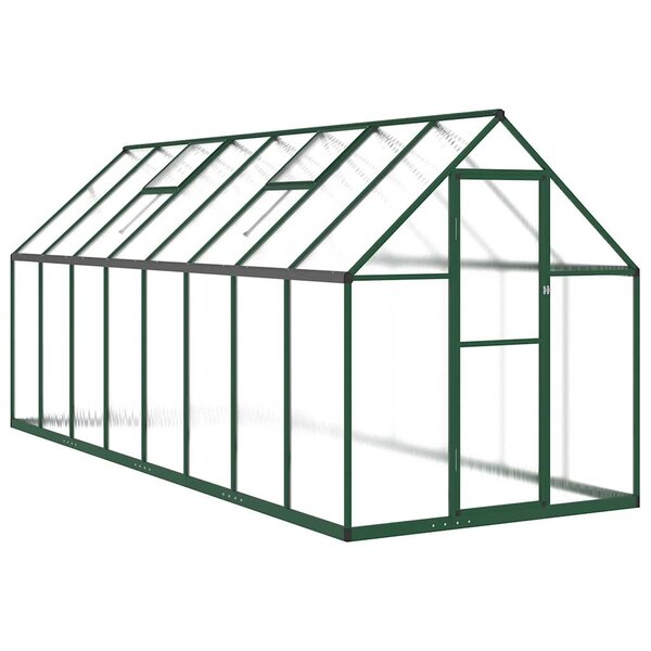 vidaXL Serre avec cadre de base vert 445x169x195 cm aluminium