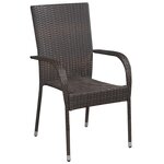 vidaXL Chaises empilables d'extérieur lot de 6 Résine tressée Marron