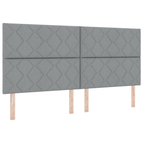vidaXL Tête de lit bloc en diamant gris clair 200 cm en tissu