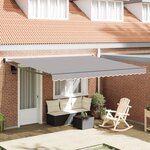 vidaXL Store Rétractable Manuel Gris Clair 400x300 cm
