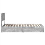 vidaXL Lit de Rangement Gris béton 90 x 190 cm Bois d'ingénierie