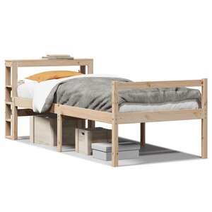 vidaXL Lit pour personne âgée et tête de lit 90x200cm bois pin massif