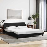 vidaXL Cadre de lit Dover noir 180x200 cm tissu