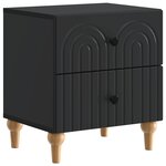 vidaXL Cabinet de chevet 2 pc Noir 43 x 34 5 x 48 cm Bois d'ingénierie