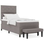 vidaXL Lit à ressorts avec matelas Taupe 100 x 200 cm tissu