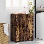 vidaXL Cabinet de salle de bain avec porte Chêne fumé 60 x 35 x 80 cm