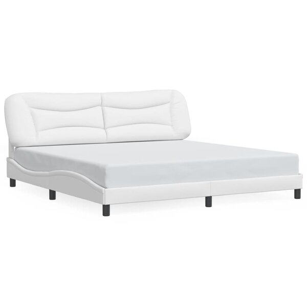 vidaXL Cadre de lit sans matelas Hvar blanc 200x200 cm similicuir