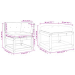 vidaXL Salon de jardin 3 Pièces avec coussins cire marron bois pin massif