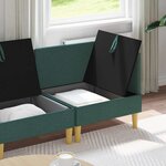 vidaXL Canapé modulaire avec rangement 3 Pièces Vert foncé Tissu