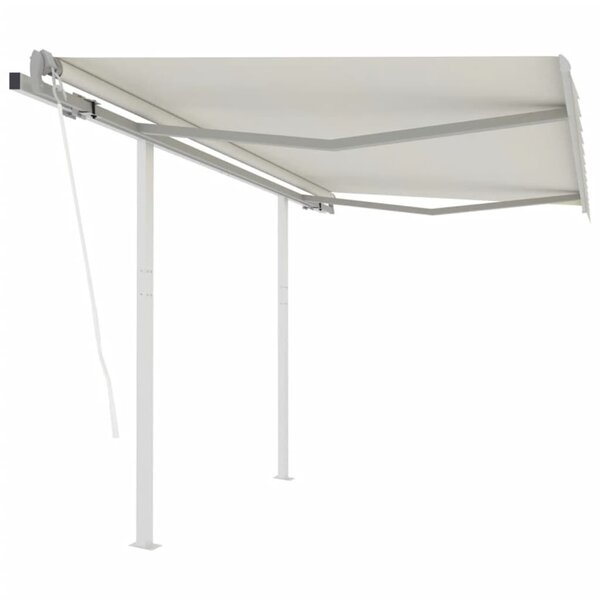vidaXL Auvent rétractable automatique avec poteaux 3 5x2 5 m Crème